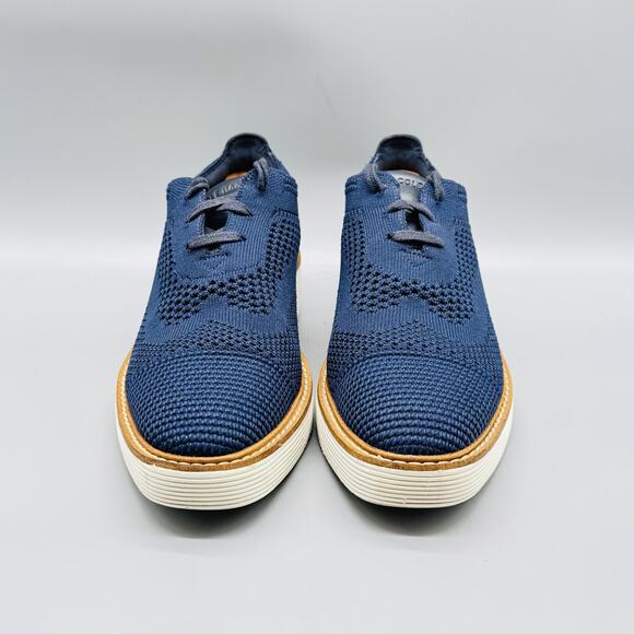 Cole Haan Shoes Womens 7 Blue Knit ZeroGrand Stitchlite Wingtip Oxford Sneakers - Picture 3 of 13